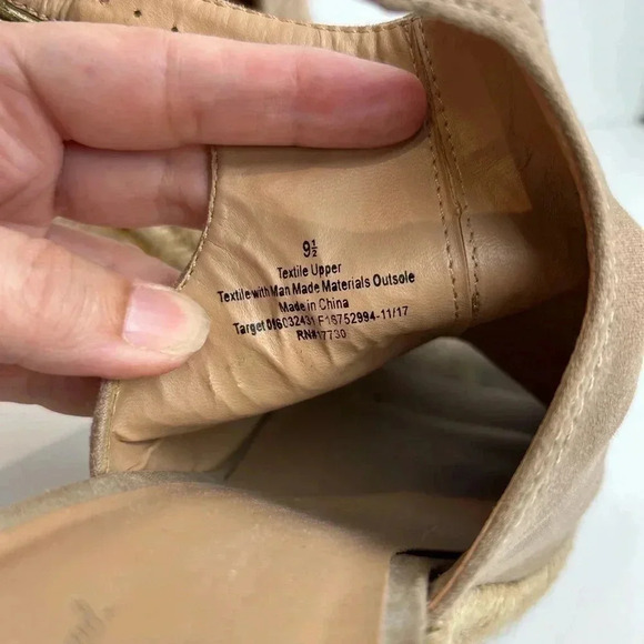 Universal Thread Cayla Microsuede Shield Espadrille Wedge Heel, Size 9.5, Taupe - Picture 9 of 13